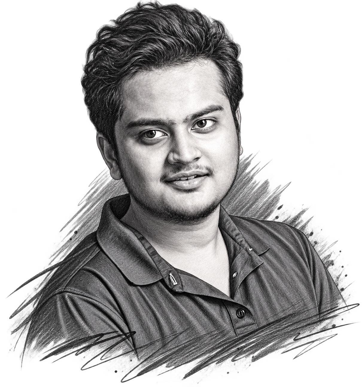 Pencil-sketch portrait of Tahmid Ahnaf
